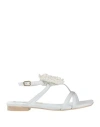 Ras Woman Sandals White Size 8 Leather In Multi