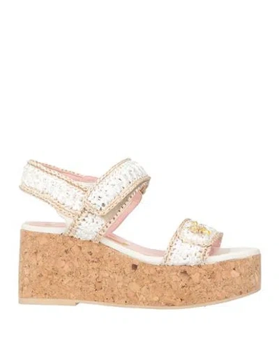 Ras Woman Sandals White Size 8 Natural Raffia