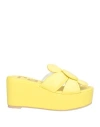 Ras Woman Sandals Yellow Size 7 Leather In Yellow