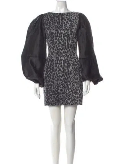 Pre-owned Rasario Animal Print Mini Dress W/ Tags In Gray
