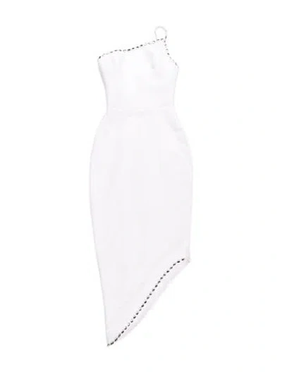Pre-owned Rasario Asymmetrical Long Dress In White