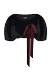 Rasario Bow-detailed Faux Fur Bolero In Black