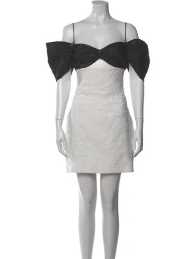 Pre-owned Rasario Colorblock Pattern Mini Dress W/ Tags In Gray