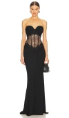 Rasario Corset Gown In Black