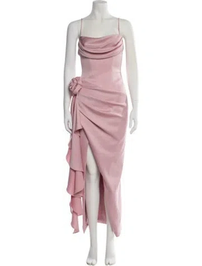 Pre-owned Rasario Cowl Neck Long Dress In Pink