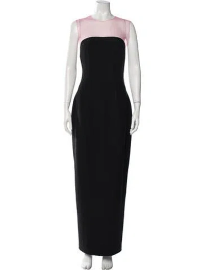 Pre-owned Rasario Crew Neck Long Dress In Blue