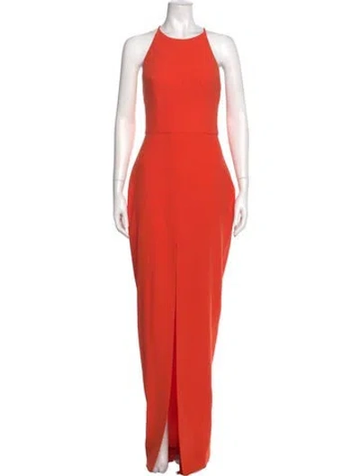 Pre-owned Rasario Crew Neck Long Dress In Orange