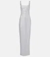 Rasario Crystal-embellished Chiffon Gown In Grey