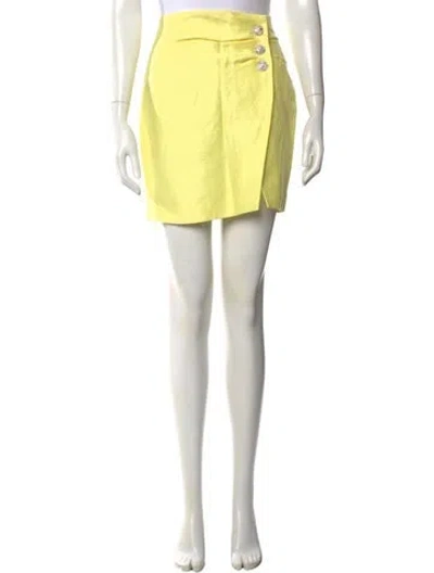 Pre-owned Rasario Crystal Embellishments Mini Skirt In Yellow