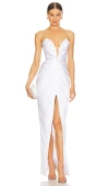 Rasario Draped Maxi Dress In 白色