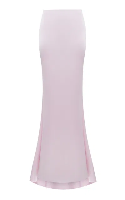 Rasario Draped Satin Maxi Skirt In Light Pink