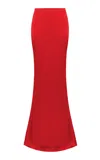Rasario Draped Satin Maxi Skirt In Red