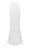 Rasario Draped Satin Maxi Skirt In White