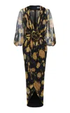 Rasario Draped Silk-chiffon Midi Dress In Print