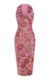 Rasario Embellished Chiffon Midi Dress In Pink