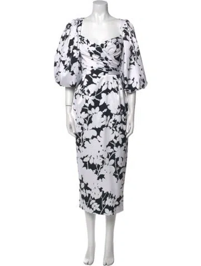 Pre-owned Rasario Floral Print Long Dress W/ Tags In Multi