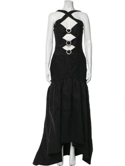 Pre-owned Rasario Halterneck Long Dress In Multi