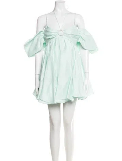 Pre-owned Rasario Halterneck Mini Dress In Green
