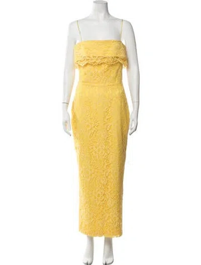 Pre-owned Rasario Lace Long Dress In Yellow
