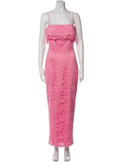 Pre-owned Rasario Lace Pattern Long Dress W/ Tags In Pink