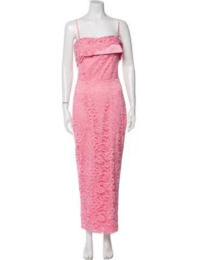 Pre-owned Rasario Lace Pattern Long Dress W/ Tags In Pink