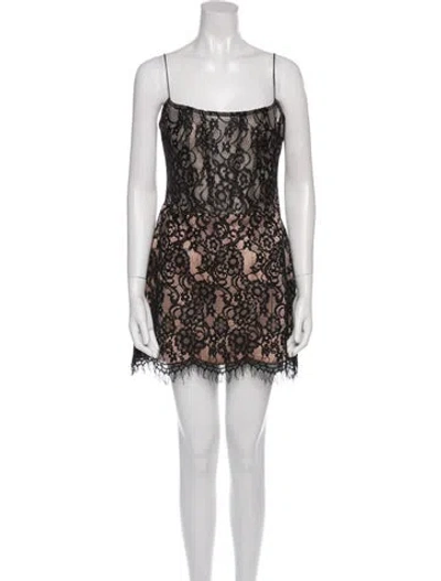 Pre-owned Rasario Lace Pattern Mini Dress In Neutral