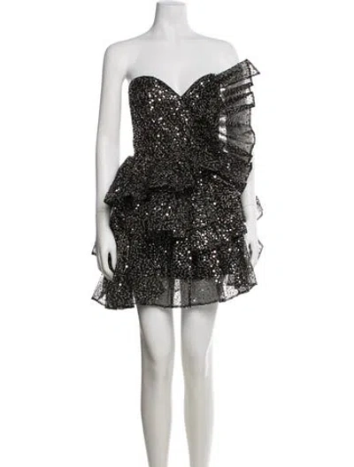 Pre-owned Rasario Leather Mini Dress W/ Tags In Black