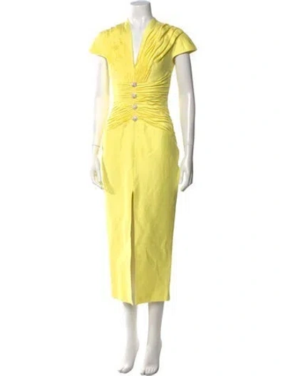 Pre-owned Rasario Linen Long Dress W/ Tags In Yellow