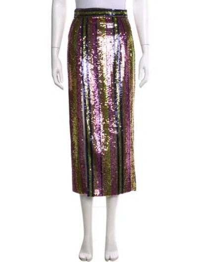 Pre-owned Rasario Midi Length Skirt In Purple