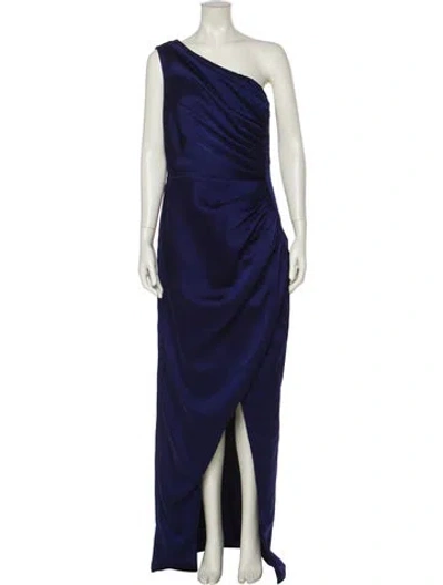 Pre-owned Rasario One-shoulder Long Dress In Blue