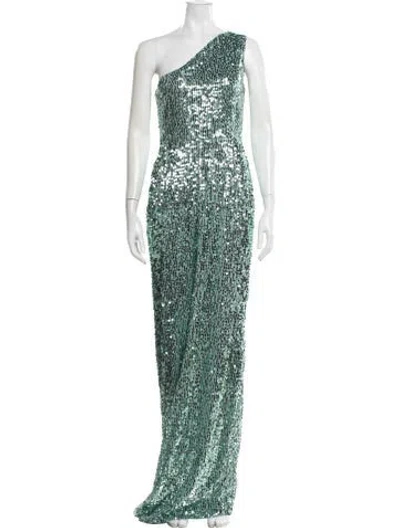 Pre-owned Rasario One-shoulder Long Dress W/ Tags In Green