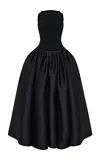 Rasario Open-back Crepe-satin Maxi Dress In Black