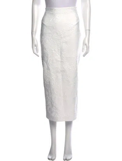 Pre-owned Rasario Patterned Long Skirt W/ Tags In White