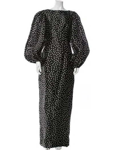 Pre-owned Rasario Polka Dot Print Long Dress In Multi