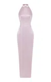 Rasario Satin Maxi Dress In Light Pink