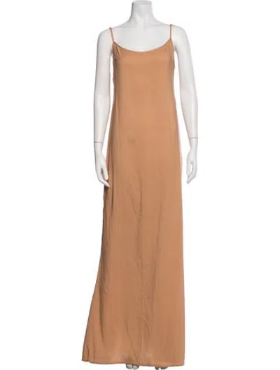 Pre-owned Rasario Scoop Neck Long Dress In Neutrals