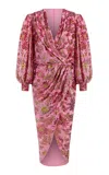Rasario Sequined Chiffon Midi Dress In Pink