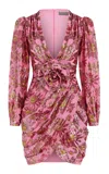 Rasario Sequined Chiffon Mini Dress In Pink