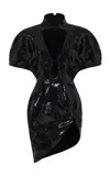 Rasario Sequined Cutout Midi Dress In Black