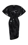 Rasario Sequined Midi Dress In Black