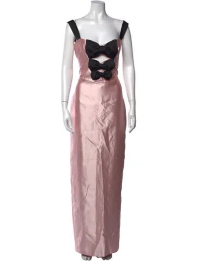 Pre-owned Rasario Silk Long Dress In Multi