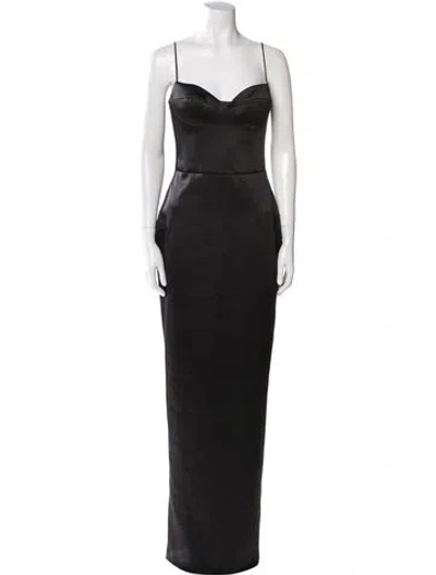 Pre-owned Rasario Silk Long Dress W/ Tags In Black