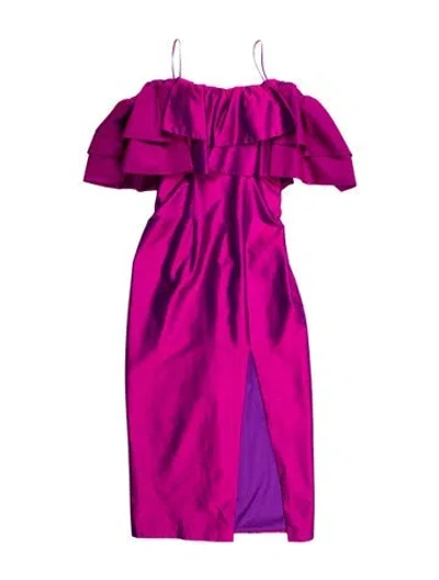 Pre-owned Rasario Silk Midi Length Dress W/ Tags In Pink
