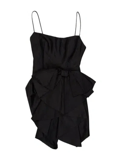 Pre-owned Rasario Silk Mini Dress In Black