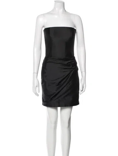 Pre-owned Rasario Silk Mini Dress In Black