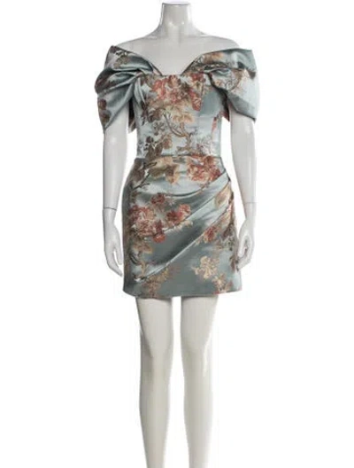 Pre-owned Rasario Silk Mini Dress In Multicolor