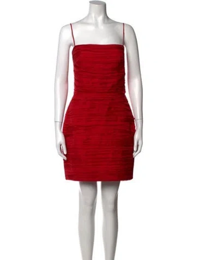 Pre-owned Rasario Silk Mini Dress In Red