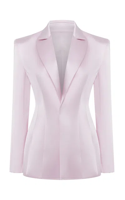 Rasario Single-breasted Satin Blazer In Light Pink