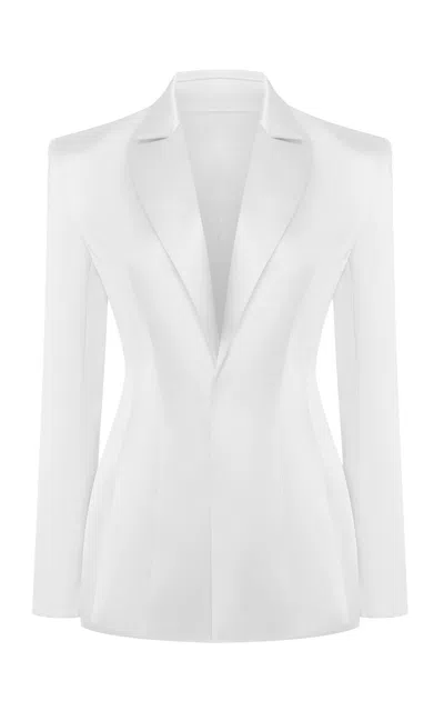 Rasario Single-breasted Satin Blazer In White
