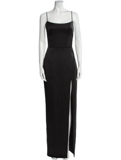 Pre-owned Rasario Square Neckline Long Dress In Black